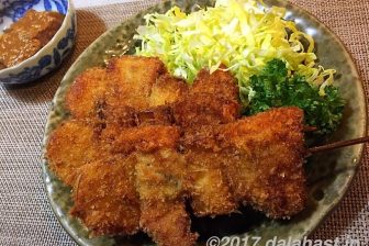 【郷土飯】大阪名物「串カツ」を自宅でつくって食す ポン酢+七味ソースがうまい!