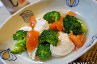 【レシピ】 鶏むね×ブロッコリー×トマトの白だしさっと煮 白だし活用で超時短レシピ