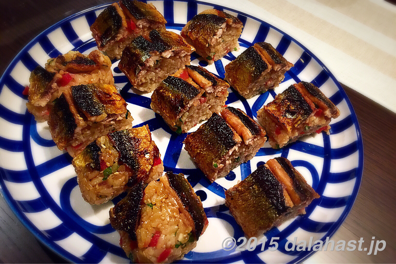 蒲焼き秋刀魚の香味寿司