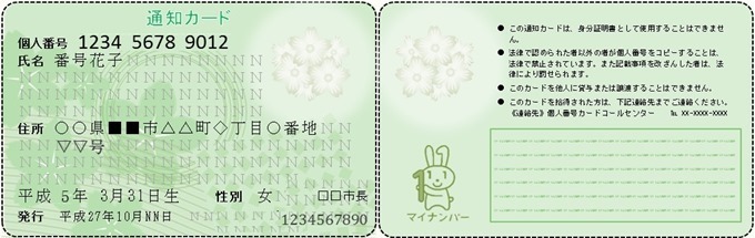 マイナンバー通知カード